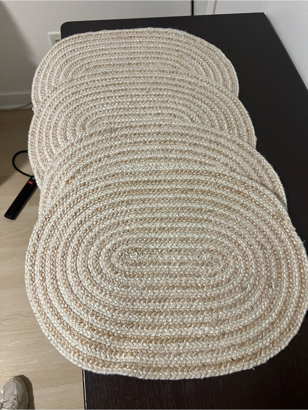 Braided Oval Table Placemats - Set of 4 in Natural Cream